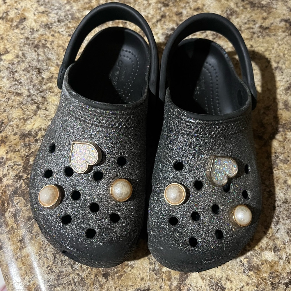 Little kids glitter crocs